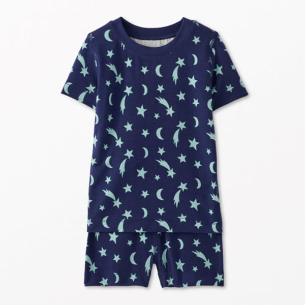 Kids Short John Pajama Set In HannaSoft™ - Mini Shooting Stars
