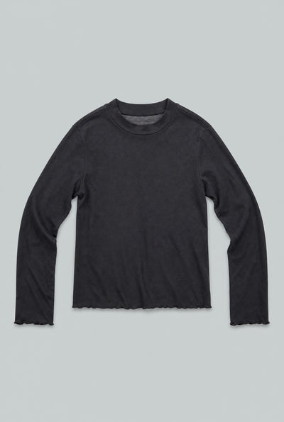 Mock Neck Long Sleeve Top - Black