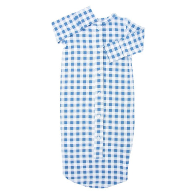 Button Gown - Blue Gingham