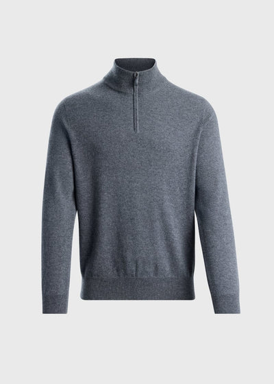 Plainweave 1/4 Zip Basic Pullover - Grey