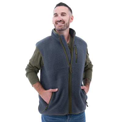 Zachary Sherpa Fleece Vest - Ombre Blue