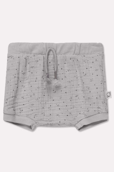 Gauze star-print baby shorts - Soft grey