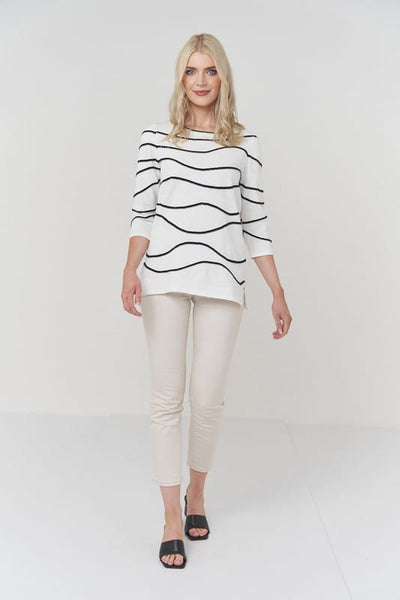 Stitch Stripe Tunic - Optic White