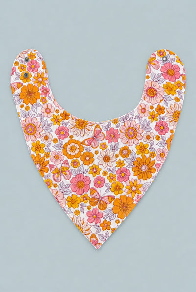 Retro Vintage Flowers Baby Bib - Kim's Calling