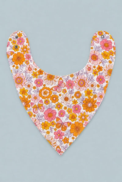 Retro Vintage Flowers Baby Bib - Kim's Calling