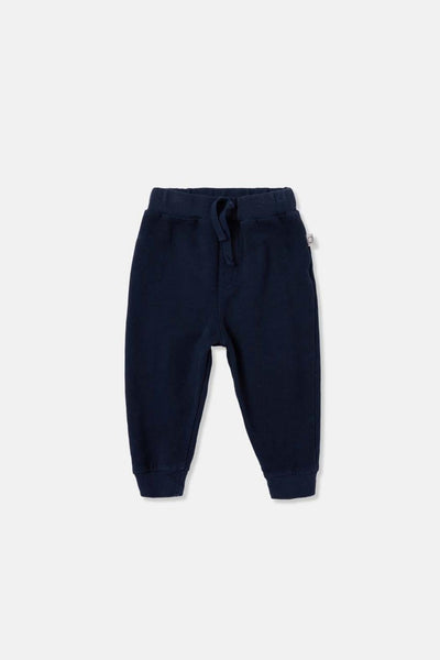 Soft fleece baby pants - Navy - Pants