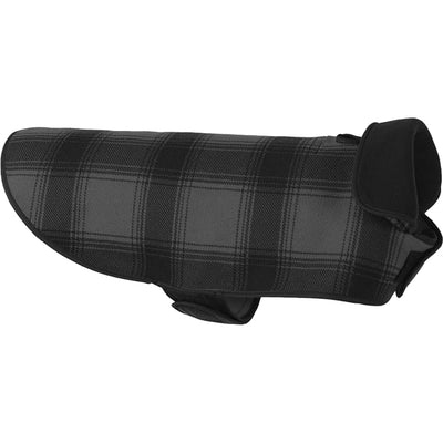Dog Jacket Fleece Plaid - Gray/black Plaid