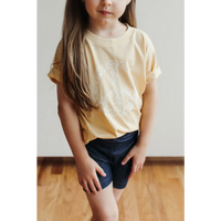 Peace Floral Kid’s Illustrated T-Shirt - Peach