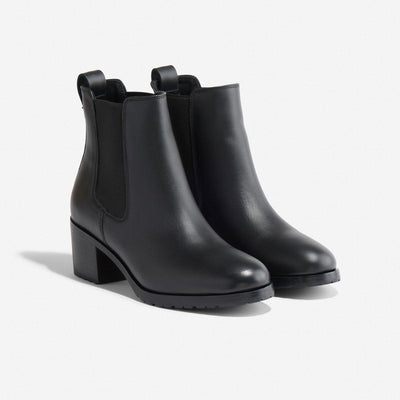 Ana Go-To Heeled Chelsea Boot - Black/Black