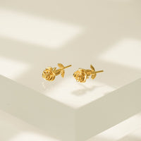 Rose Charm Stud Earrings