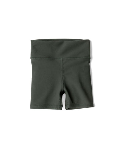 Athletic Ribbed Biker Short - Forest - Shorts