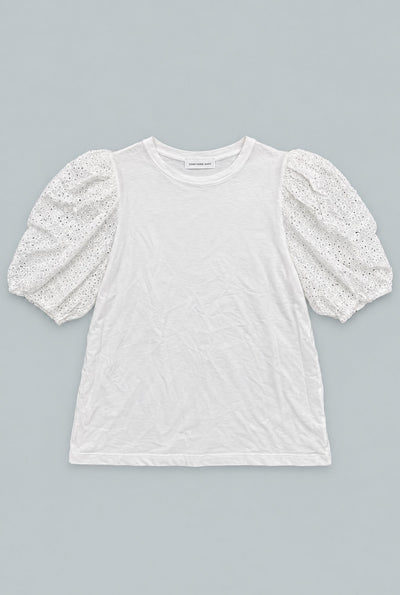 Dana Pouf Sleeve Top - White