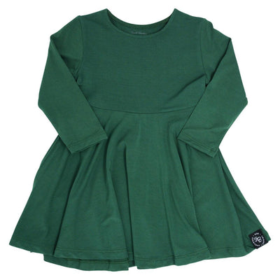 Swirly Girl Dress - Hunter Green - Dresses