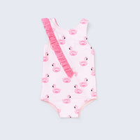 Ruffle One-Piece - Flamingo Floatie