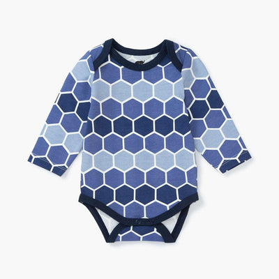 Long Sleeve Jack + Jill Bodysuit - Blue Mosaic Tiles