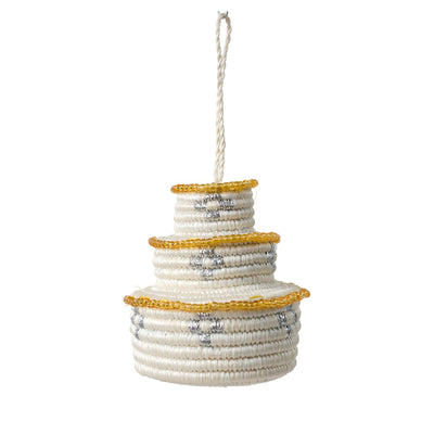 Beaded Wedding Cake Ornament