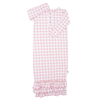 Ruffle Gown - Pink Gingham