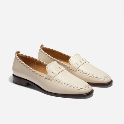 Lidia Whipstitch Loafer - Pearl