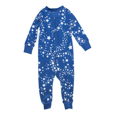Full Zip Footless Pajama - Star Swirls