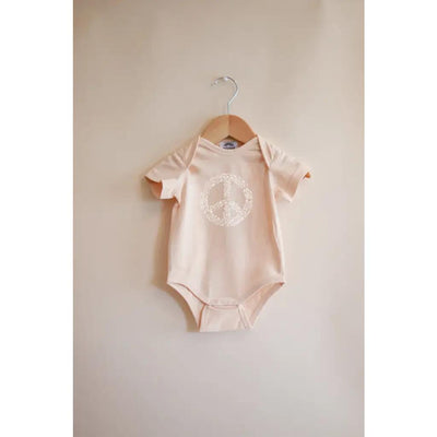Peace Floral Organic Cotton Baby Bodysuit - Sunkiss