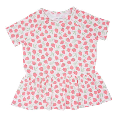 Ruffle Bottom Tee - Strawberry Basil - Tunic