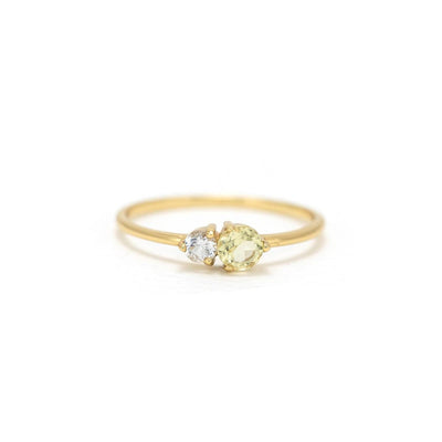 Luma Gemstone Ring - Lemon Quartz + White Topaz - Ring
