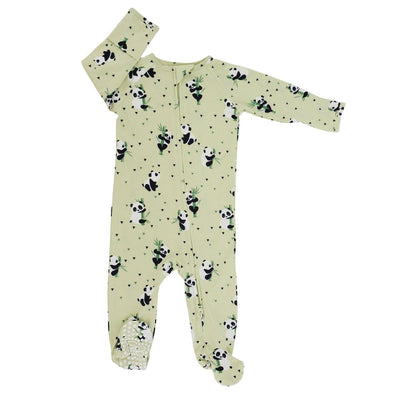 Zipper Footie - Panda Mint - Onesie