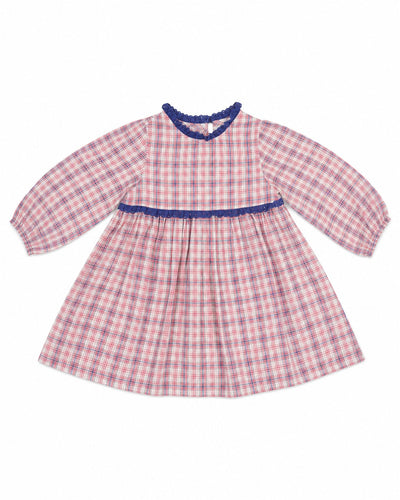 Priya Dress With Lace Trim - Lille Check