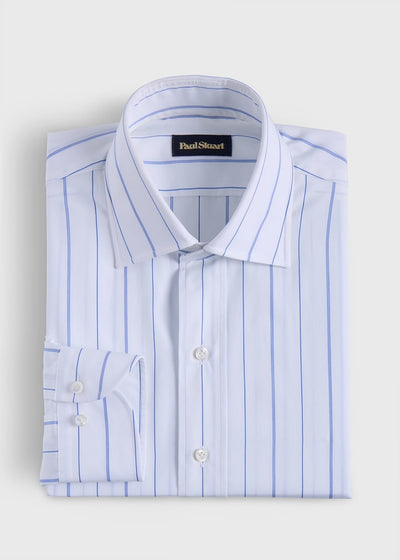 Wide Stripe Dress Shirt - White