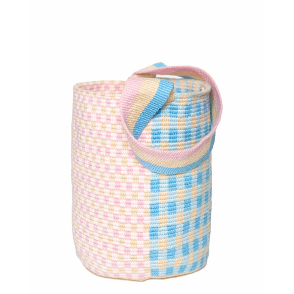 Pink Gingham Bucket Bag - Pastel