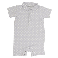 Polo Romper - Stars Grey