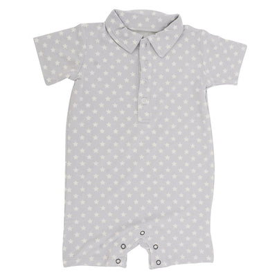 Polo Romper - Stars Grey