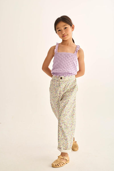 Openwork Tricot Top - Lavender