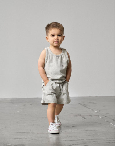 Stitch Pocket Jersey Short - Light Heather Grey