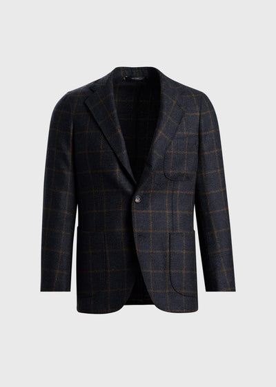 Phineas Cole Tweed Windowpane Jacket - Grey