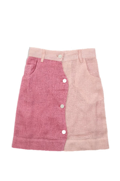 Squiggle Linen Skirt - Pink