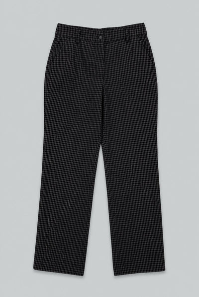 Plaid Cropped Trousers - Gray/Black