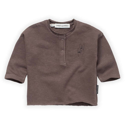 Peace Hands Solid Grandad Tee Shirt - Wood - FINAL SALE - T-shirt
