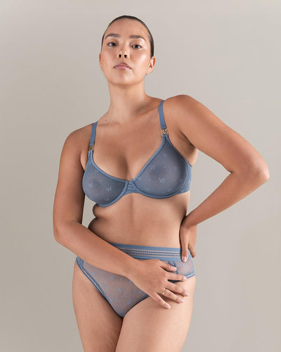 The Demi Bra in Logo Mesh - Mist