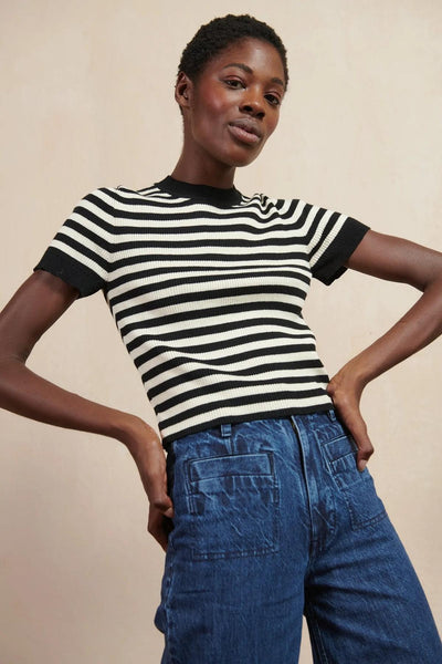 Jones Ribbed Tee| Stripe | Organic