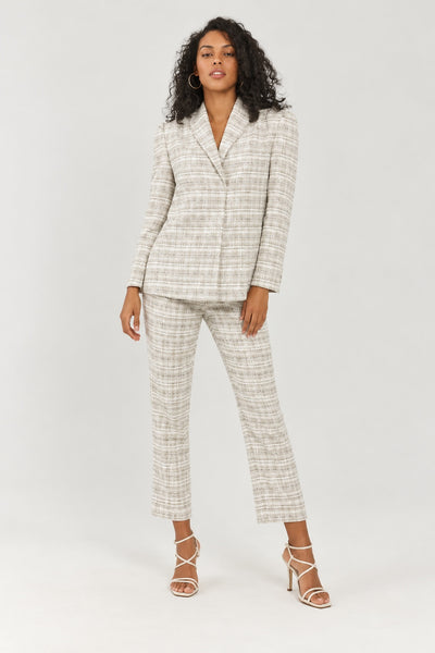 Barbie Tweed Trousers - Beige Combo
