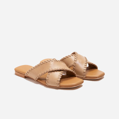 Catalina Sandal Whipstitch - Almond