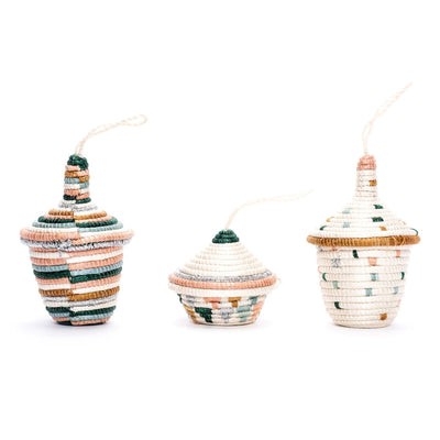 Floret Metallic Ornaments, Set of 3