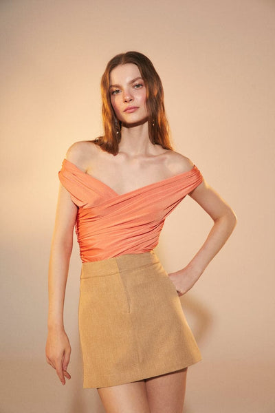 Cheri Jersey Blouse - Tangerine