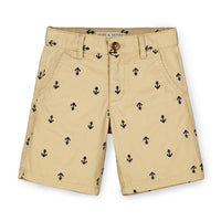 Chino Short - Khaki with Navy Anchors