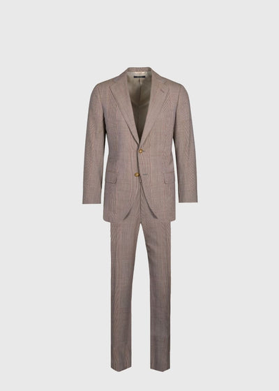 Wool Plaid Suit - Brown - Suit