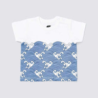 Short Sleeve Slub Jersey Printed Tee - Great Wave