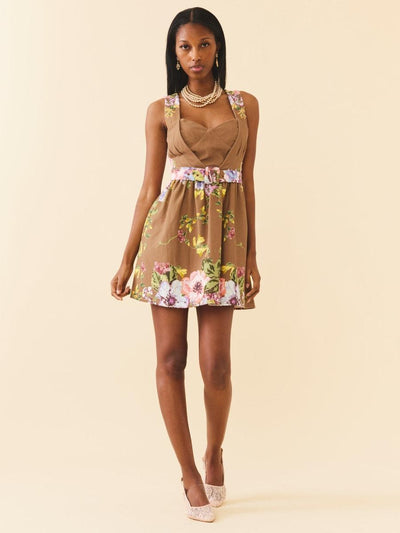 Georgie Dress - Caramel Victorian Floral