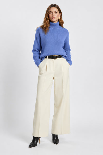 Shaker Knit Funnel - Denim Heather