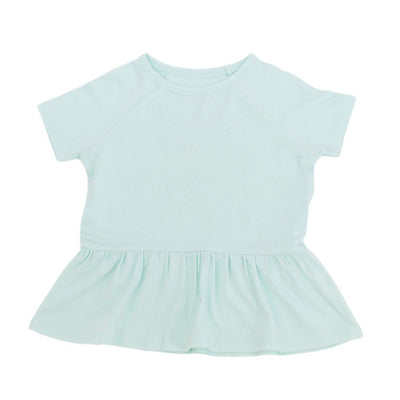 Ruffle Bottom Tee - Fair Aqua - Blouse